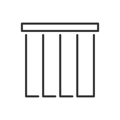 Vertical blinds, linear icon. Line with editable stroke