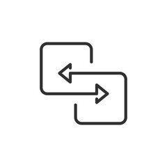 Exchange, linear icon. Arrows in opposite directions. Line with editable stroke
