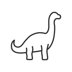 Brachiosaurus, linear icon. Dinosaur. Line with editable stroke