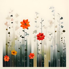 simple flower-patterned wallpaper-Generative AI
