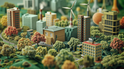 City surrounded by plants, environmentalism, green, environment - obrazy, fototapety, plakaty