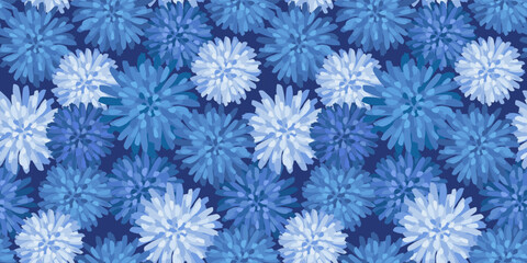 Blue floral seamless pattern. Vector design for paper, cover, fabric, interior decor and other