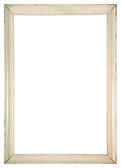 White wooden picture frame in PNG format on a transparent background.