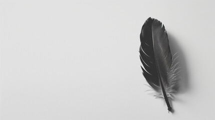 feather on grey background