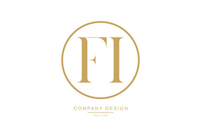 FI, IF Abstract Letters Logo Monogram Design Icon Font