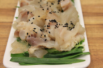 boiled pork on a plate