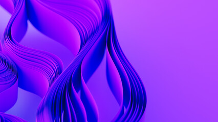 Violet layers of cloth or paper warping. Abstract fabric twist. 3d render illustration - 786565486