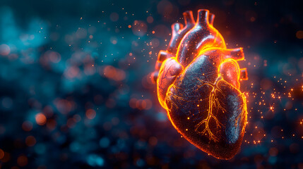The concept of the heart organ - obrazy, fototapety, plakaty