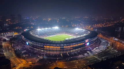 Papier peint photo  Evening Glory: Illuminated Football Arena  © Aykhan