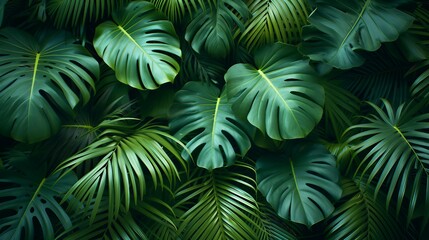 Tropical palm leaves for a tropical vibe. AI generate illustration
