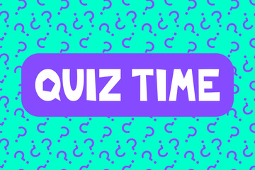 Quiz time -  banner design. Background cover template for quizzes, games, presentations, educational events, and entertainment activities, vector illustration
