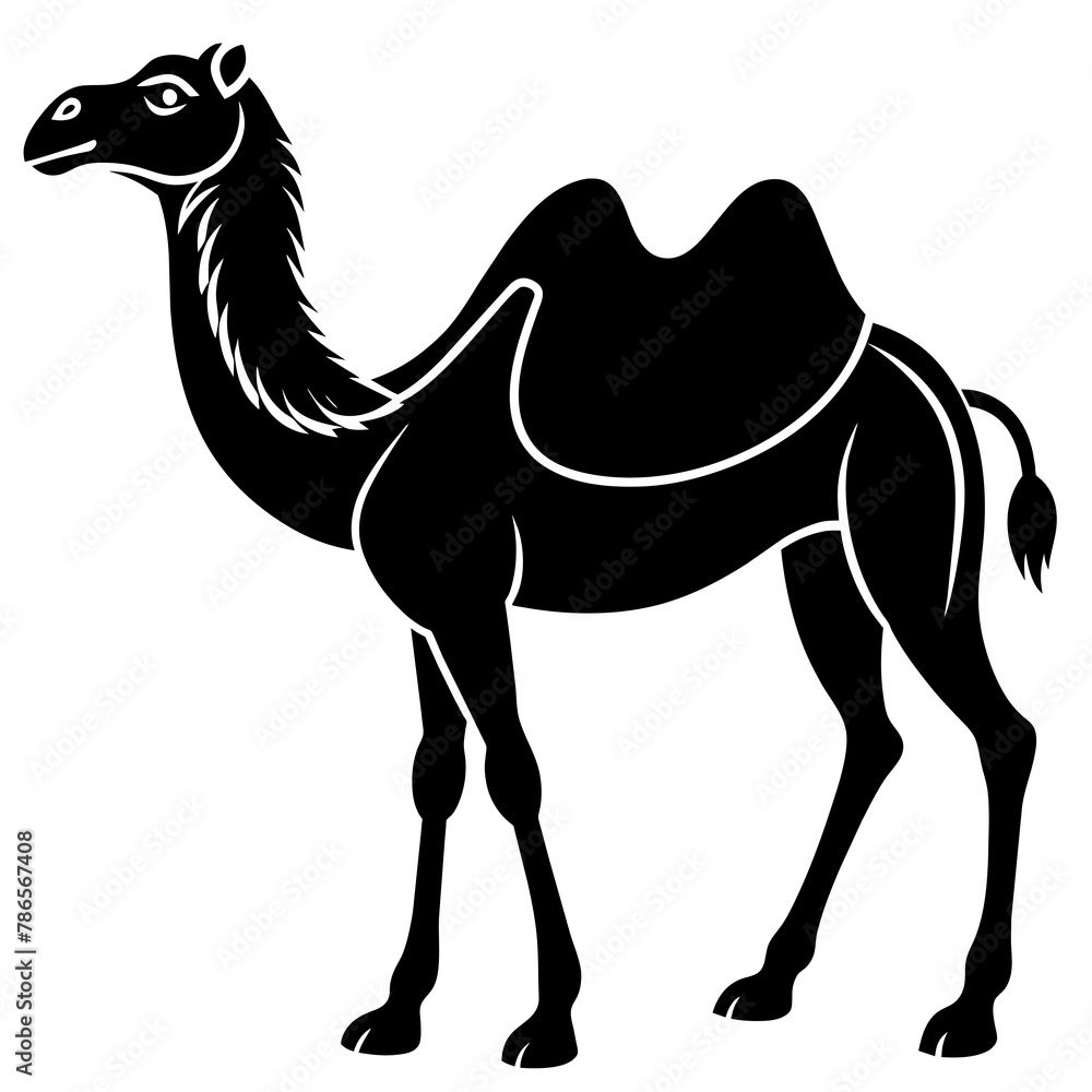 Sticker camel in desert