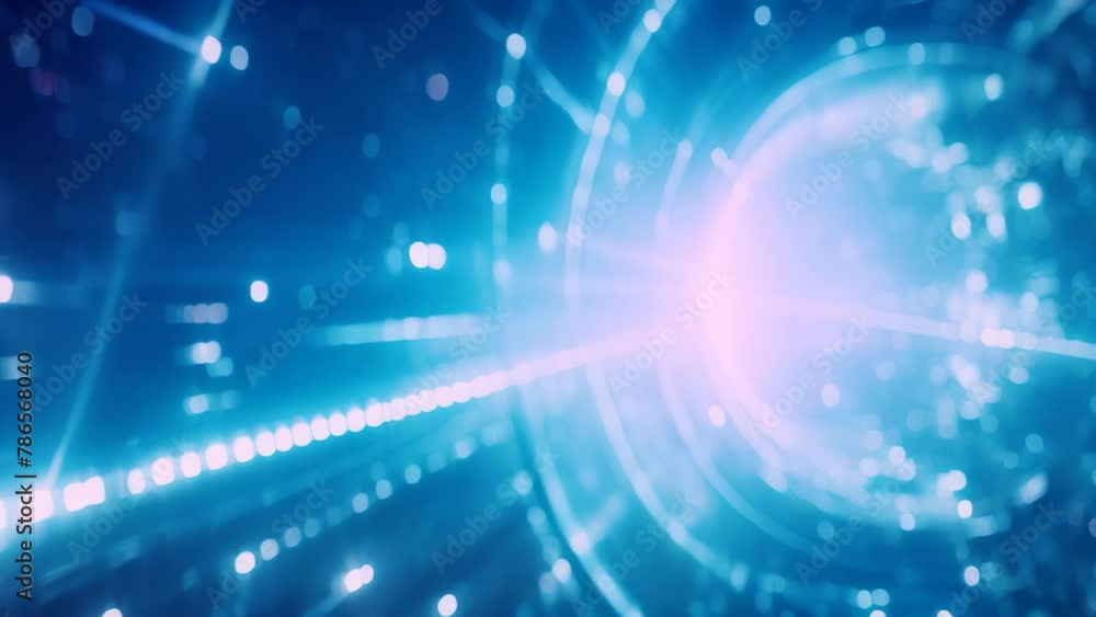 Poster an video featuring an abstract background with vibrant blue and purple colors, composed of intersect