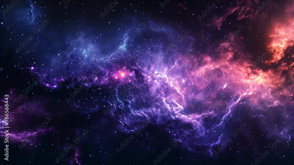 Poster a vibrant space scene featuring an array of stars shining against a backdrop of colorful clouds, daz