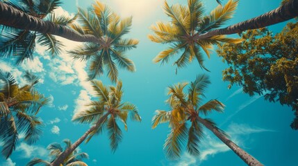 Serene Palm Tree Skyline Illustration