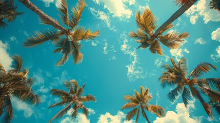 Obraz premium Relaxing Palm Tree Sky View