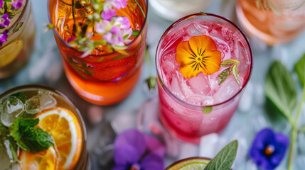 Herb-Infused Cocktails with Edible Flowers