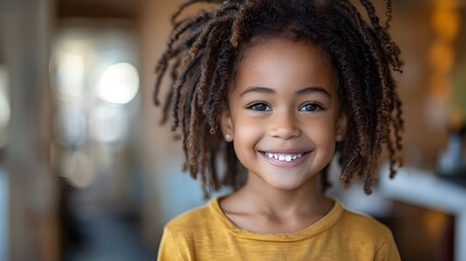 Cheerful Child with a Bright Smile. Concept Child Portraits, Smiling Faces, Happy Children, Candid Moments, Playful Expressions