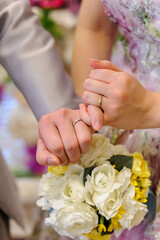 結婚指輪、マリッジリング、新郎新婦の手元