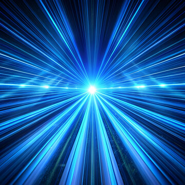 digital image of light rays stripes lines with blu
