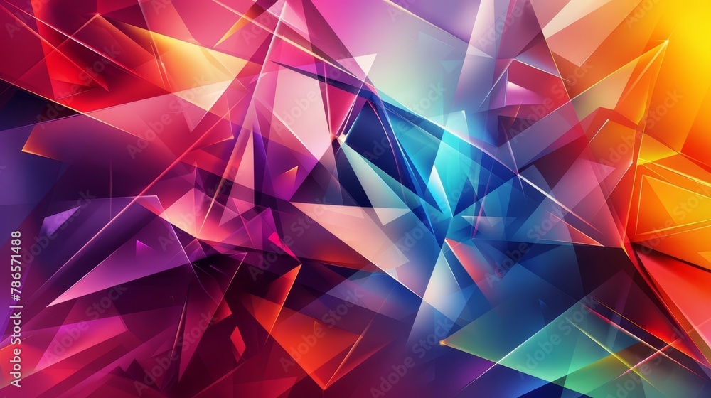 Aufkleber vibrant geometric abstract background with colorful triangles and polygons dynamic modern illustrati