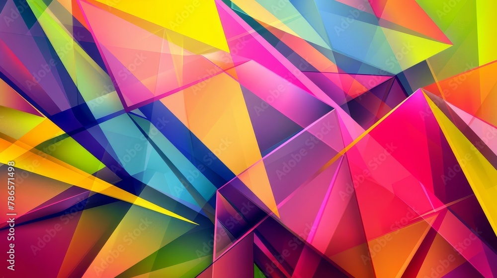 Aufkleber vibrant geometric abstract background with colorful triangles and polygons dynamic modern illustrati
