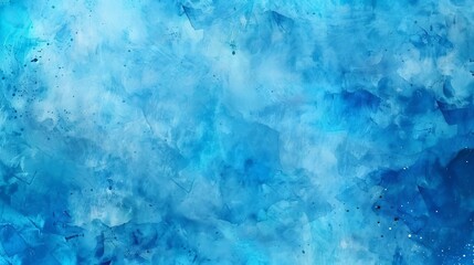 vibrant blue watercolor background with vintage marbled border texture abstract painting - obrazy, fototapety, plakaty