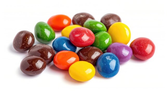 Colored nut dragee isolated on a white background