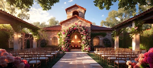Cherished Moments: A Picturesque Outdoor Wedding Venue - obrazy, fototapety, plakaty