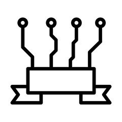 Digital Badges Vector Line Icon Design