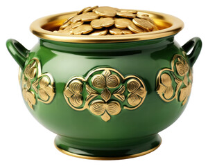 PNG Green irish pot pottery coin bowl