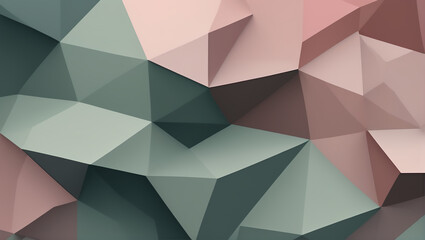 A wallpaper featuring abstract polygonal shapes in muted tones like slate gray, dusty rose, and sage green, arranged in a modern and minimalist composition ULTRA HD 8K