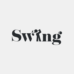 Vector swing text logo design