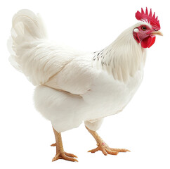 PNG  Single white chook hen chicken poultry animal. - obrazy, fototapety, plakaty