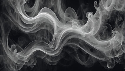 A wallpaper with abstract smoke art patterns in monochromatic tones like grayscale, showcasing ethereal wisps and swirls that evoke a sense of mystery and intrigue ULTRA HD 8K - obrazy, fototapety, plakaty