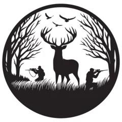 Poster Deer head silhouette deer logo deer vector illustration templates © Fariha's Design