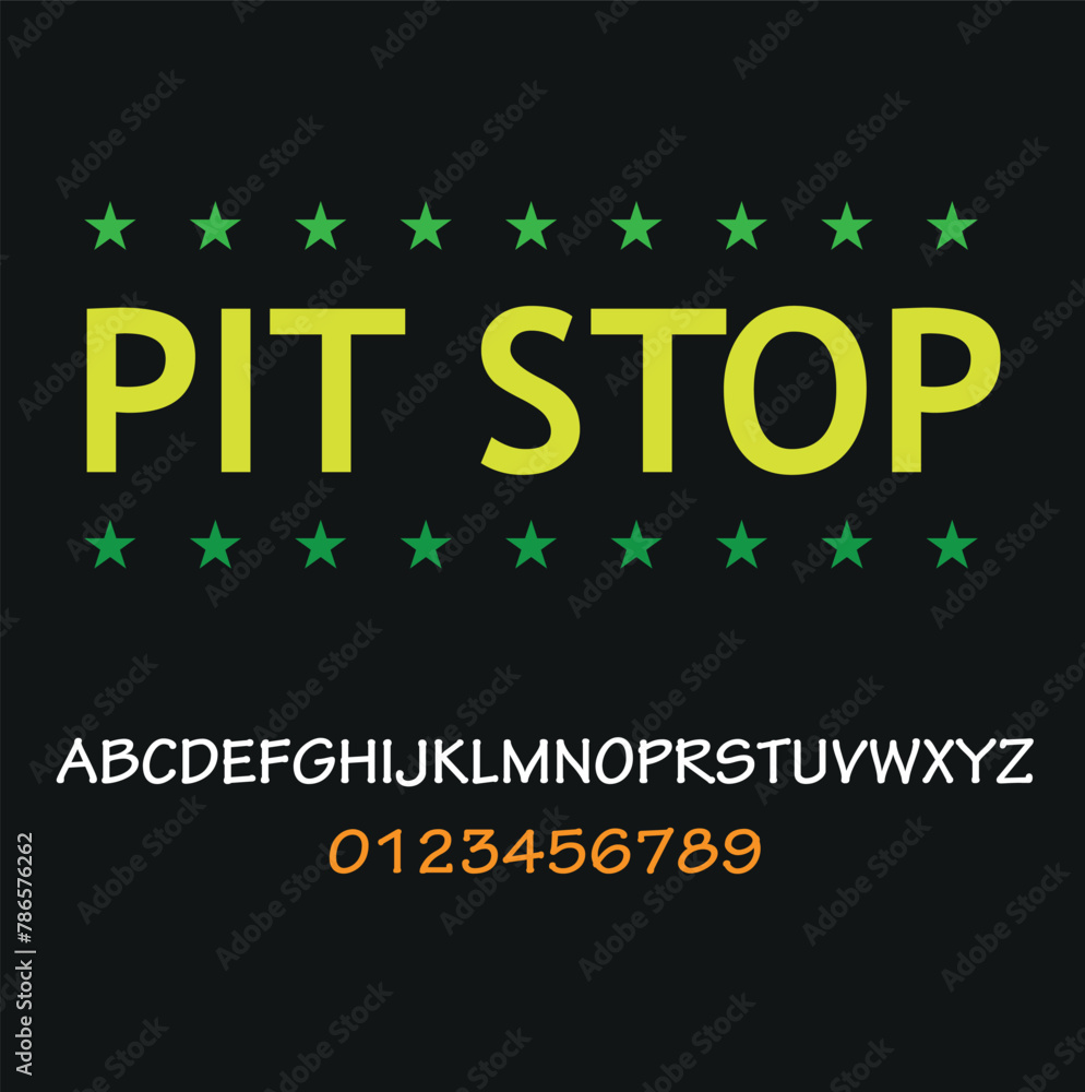 Poster Pit stop wordmark logo icon vector