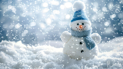 Fototapeta premium Happy Christmas - Snowman 