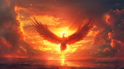 Majestic Phoenix: Symbol of Rebirth in Fantasy Art