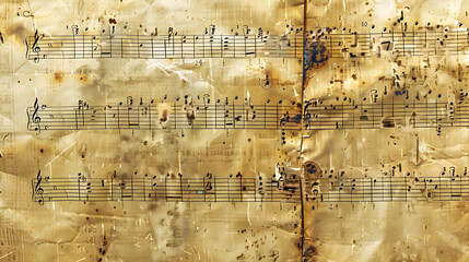 Conceptual Interpretation of Ostinato Pattern on Vintage Sheet Music