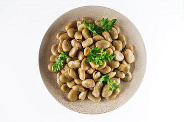 delicious Turkish snack boiled broad beans fava