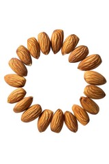 Obraz premium Almonds arranged in a circle, suitable for food and nutrition concepts