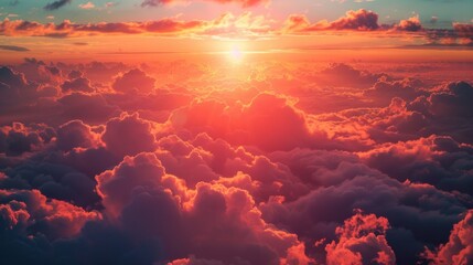 Beautiful sunset with clouds in the sky. Perfect for nature backgrounds