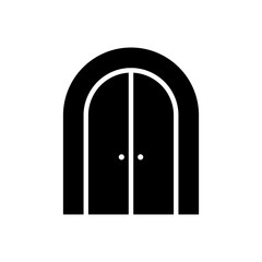 Door arch icon. Gates. Black silhouette. Front view. Vector simple flat graphic illustration. Isolated object on a white background. Isolate.