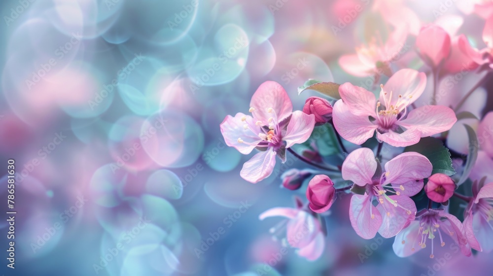 Poster close up of flowers on a tree, suitable for nature concepts