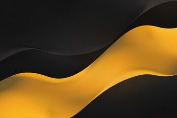 Modern abstract background with a black and yellow color waves