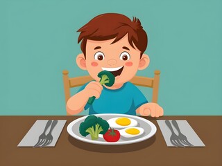 child eating breakfast