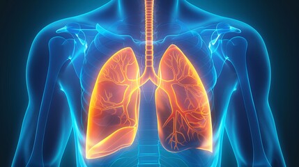 The human respiratory system consists of the lungs, which allow us to breathe. These lungs are located in our chest and are made up of tiny air sacs that allow oxygen to enter our bloodstream.