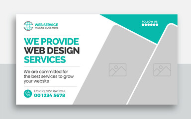 Website design services youtube thumbnail and web banner template design