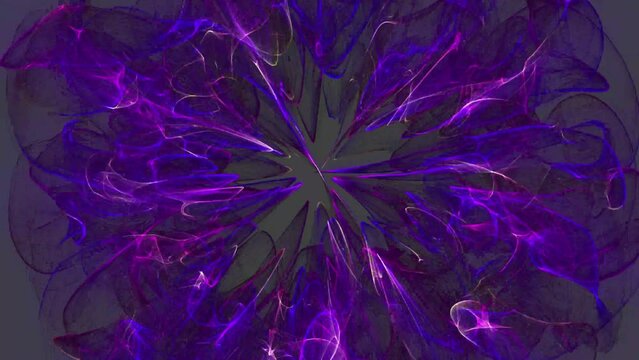 Abstract background 3D animation of a futuristic circle in blue-lilac color, ring geometric object transforms in space, loop. Great for scientific, technological, industrial, futuristic, sci-fi illust